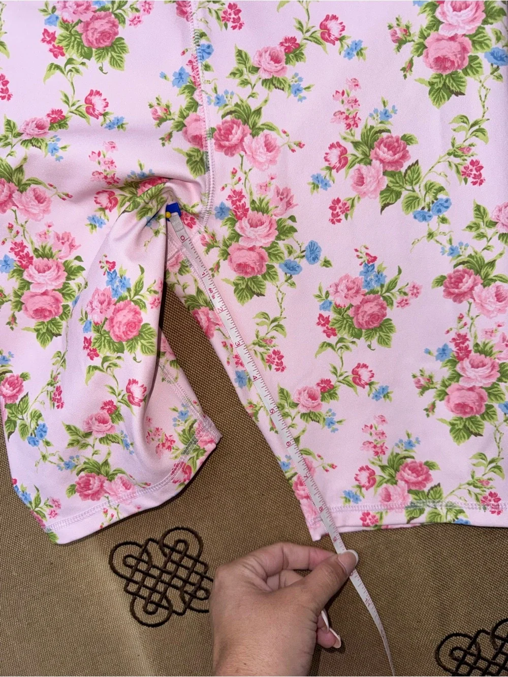 Polo Ralph Lauren Girls' Knee Length Leggings Shorts In Pink Floral Size L/G (12